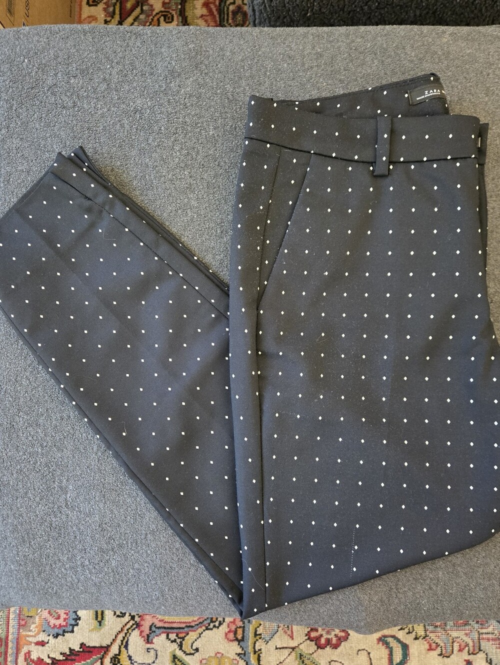Zara Woman Black & White Cropped Trousers, Sz M